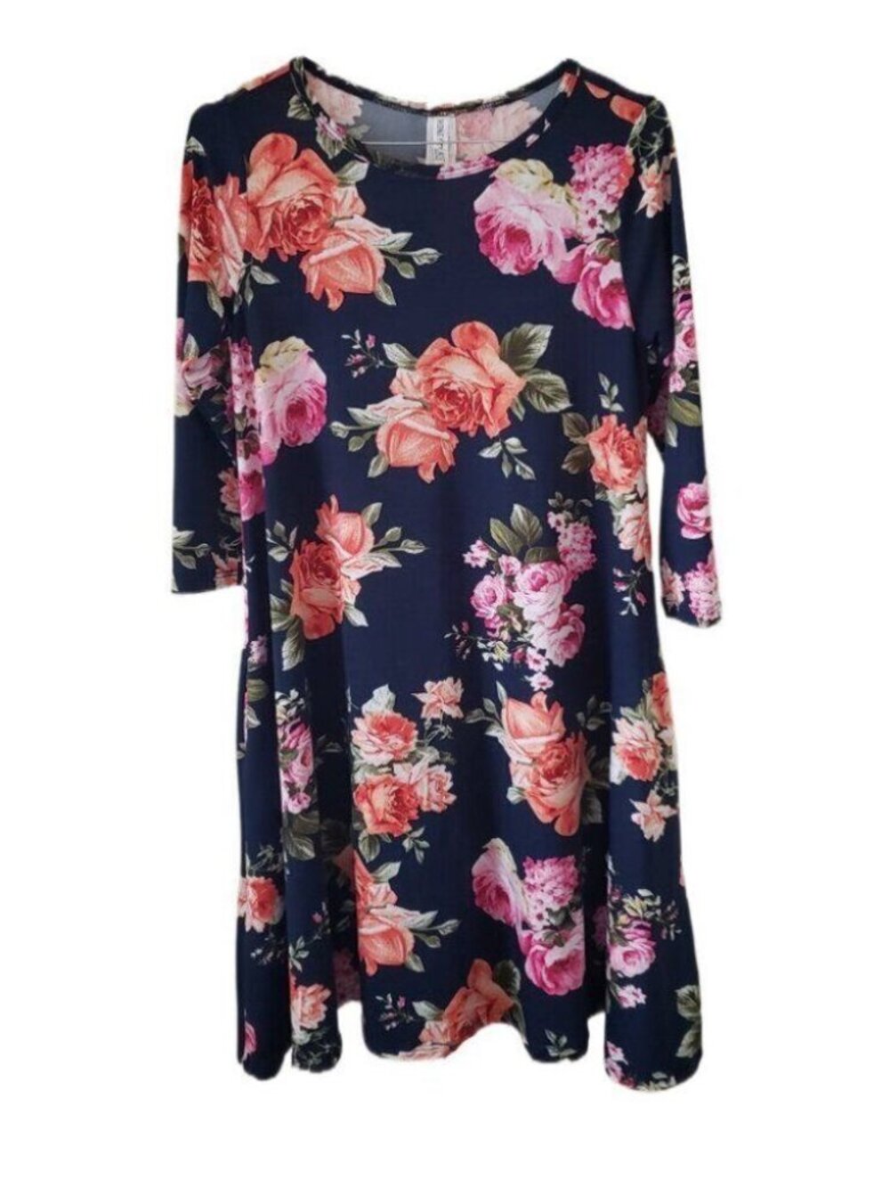 Honey & Lace Women's Navy Blue Floral Dress